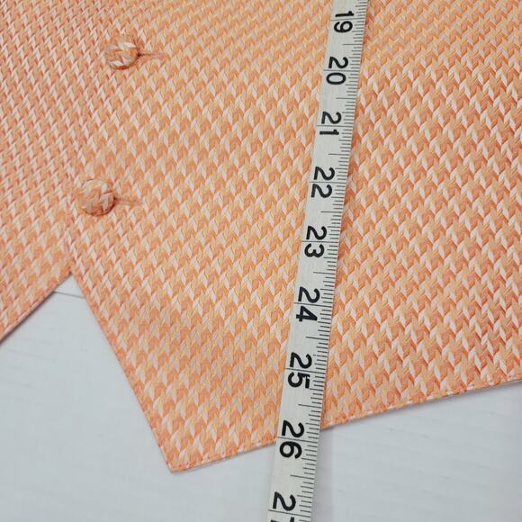 JEAN YAES PARIS Pour L Homme Medium Formal Wedding Tuxedo Prom Vest Orange - Picture 3 of 8